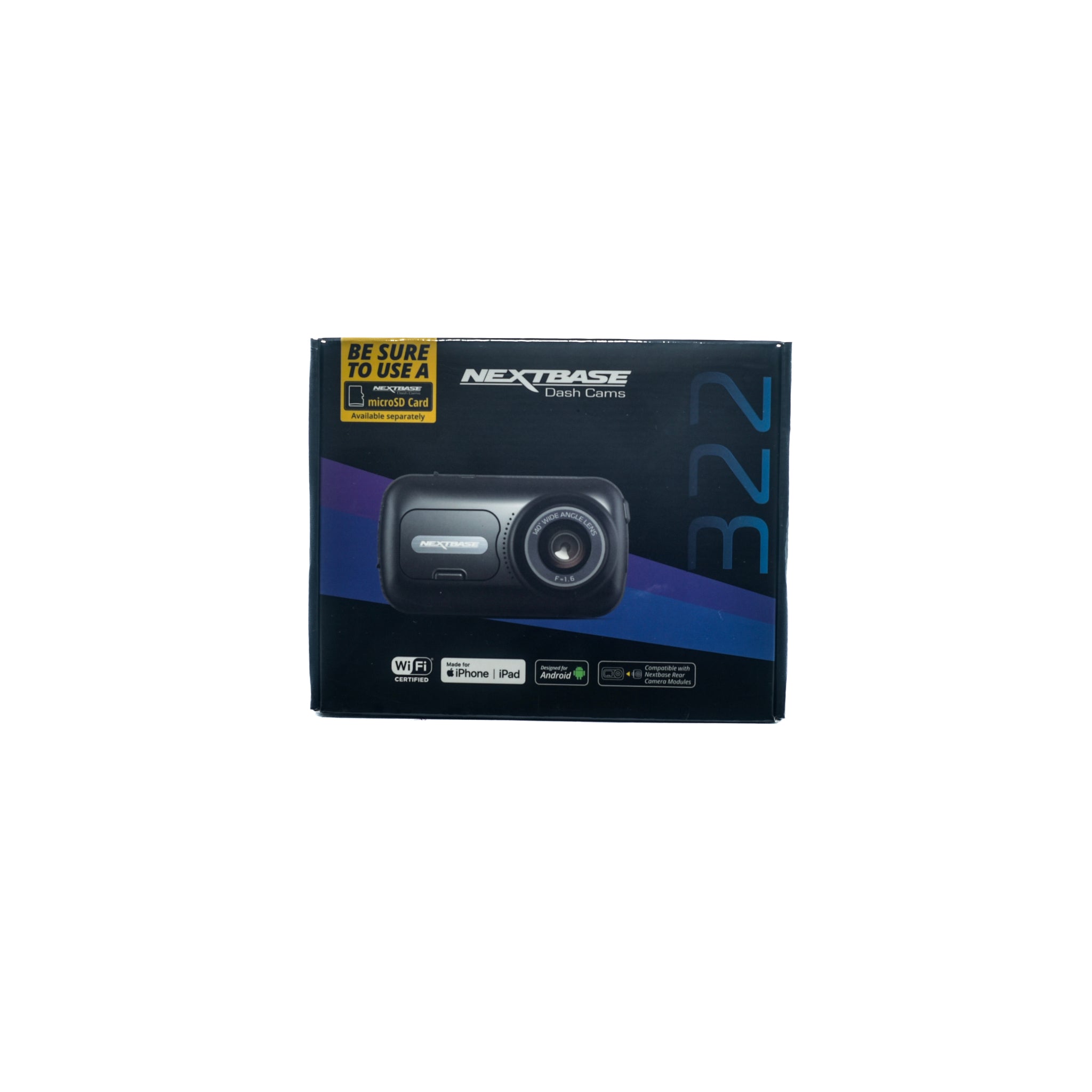 NextBase 322 Wide Angle Dash Cam (Black)
