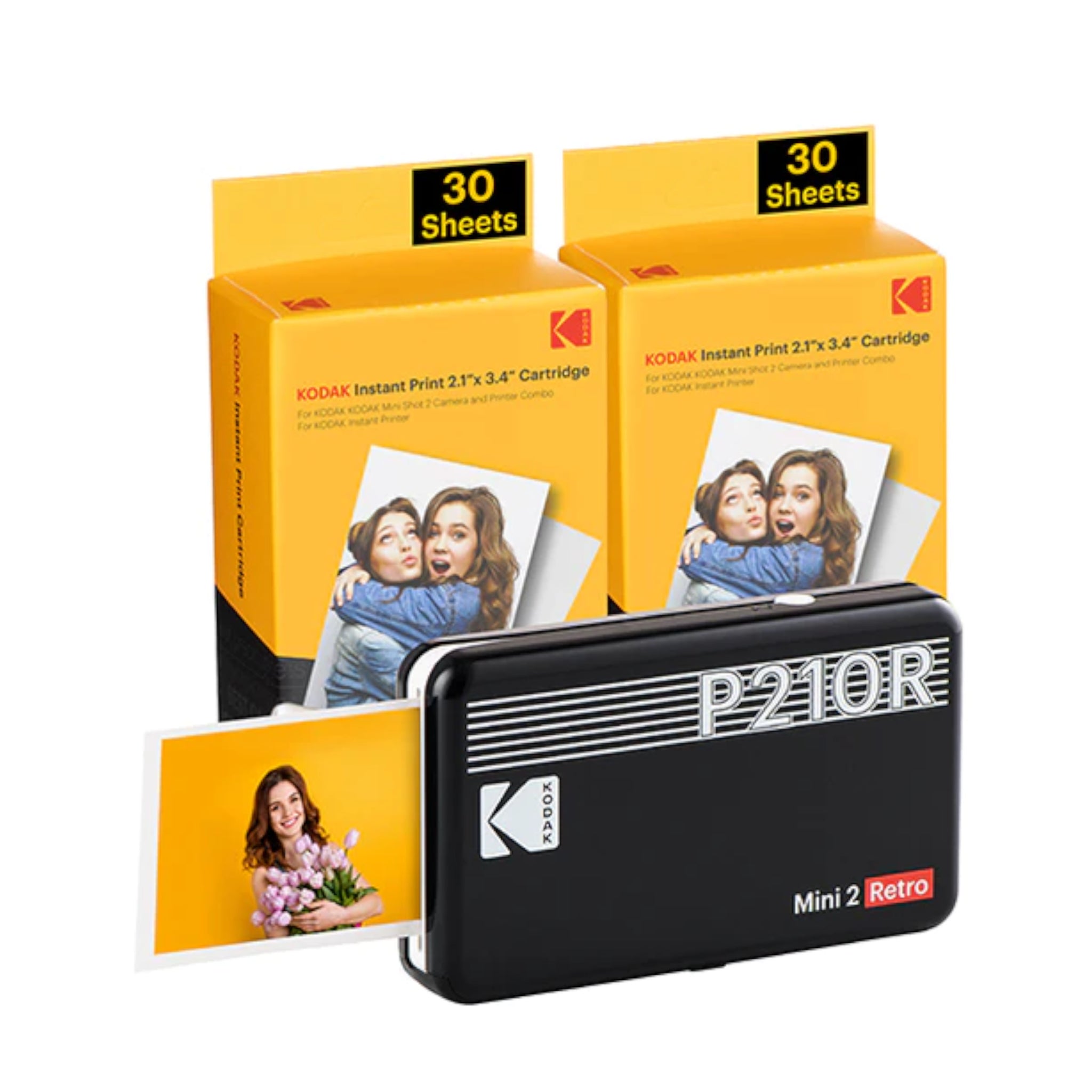 Kodak Mini Retro Printer 60 Sheets Bundle (White)