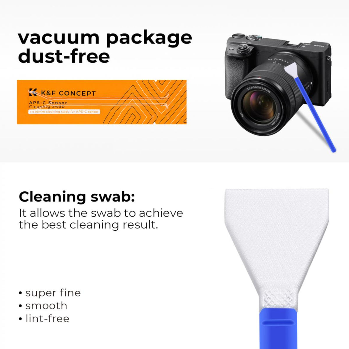 K&F Concept APS-C Double Tipped Sensor Cleaning Swab Kit
