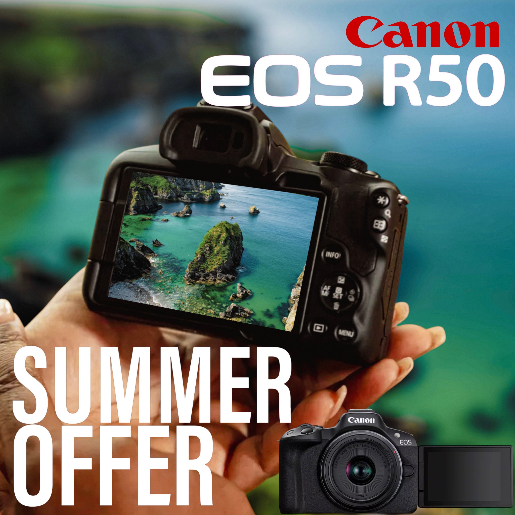 Canon OFFER: Eos R50 Mirrorless Camera & 18-45mm IS STM lens