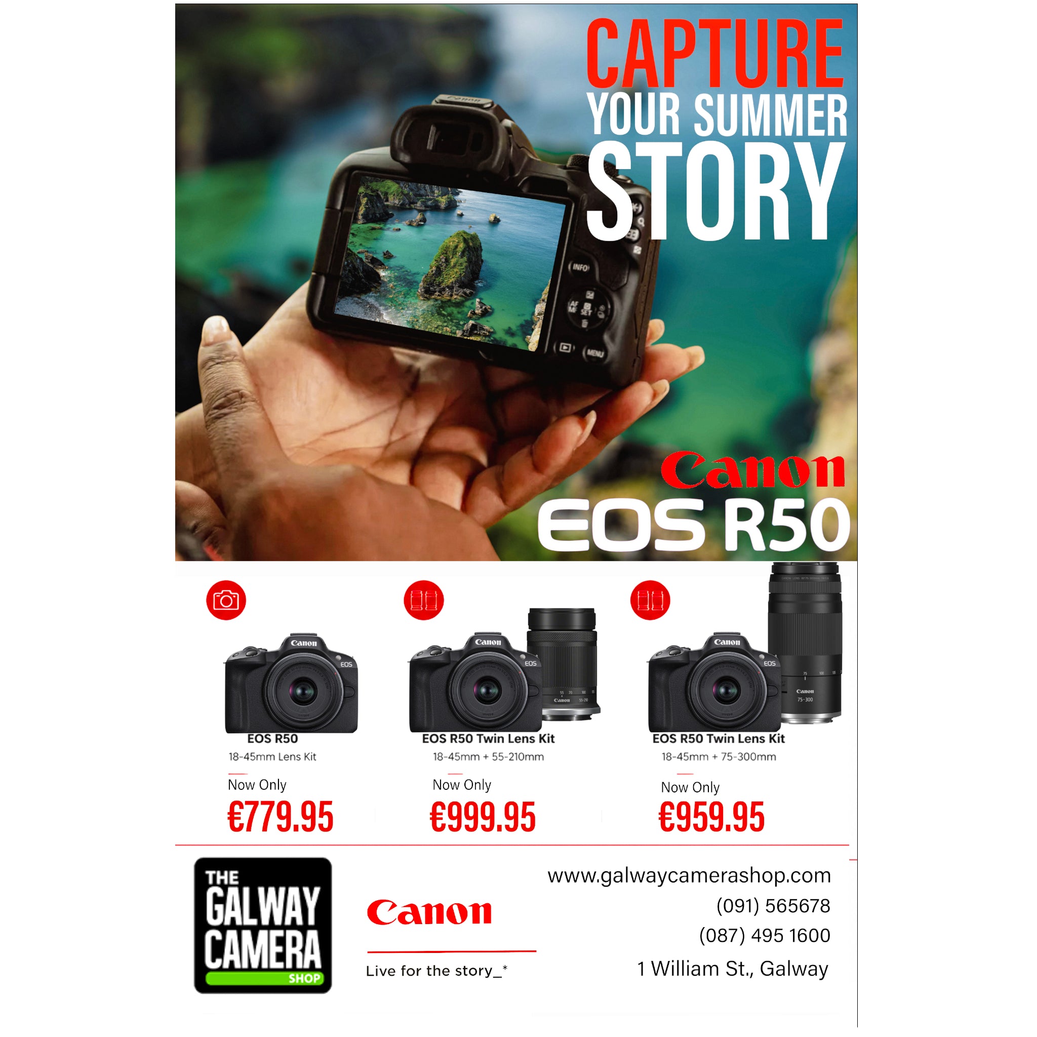 Canon OFFER: Eos R50 Mirrorless Camera & 18-45mm IS STM lens