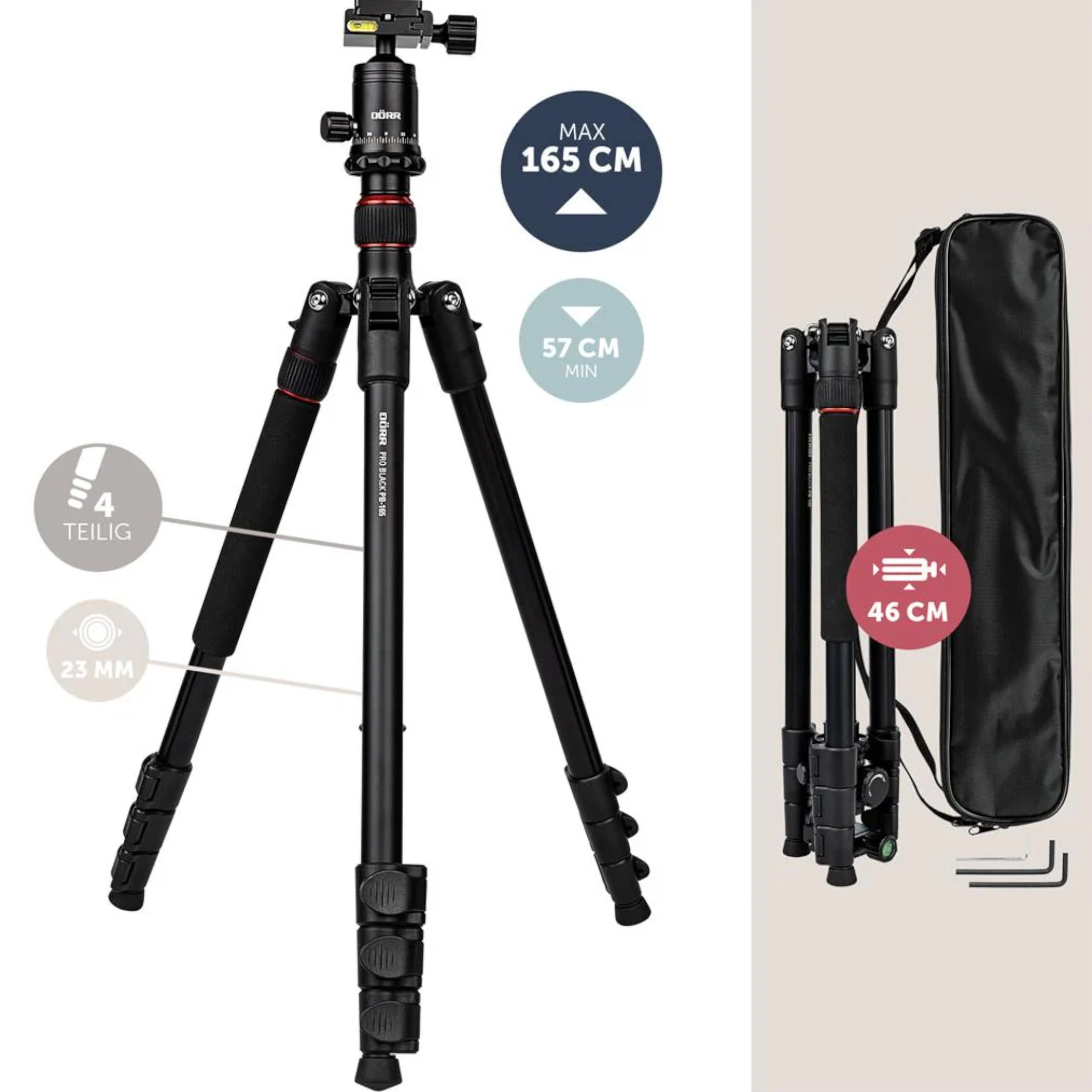 Dorr Pro Black PB-165 Tripod