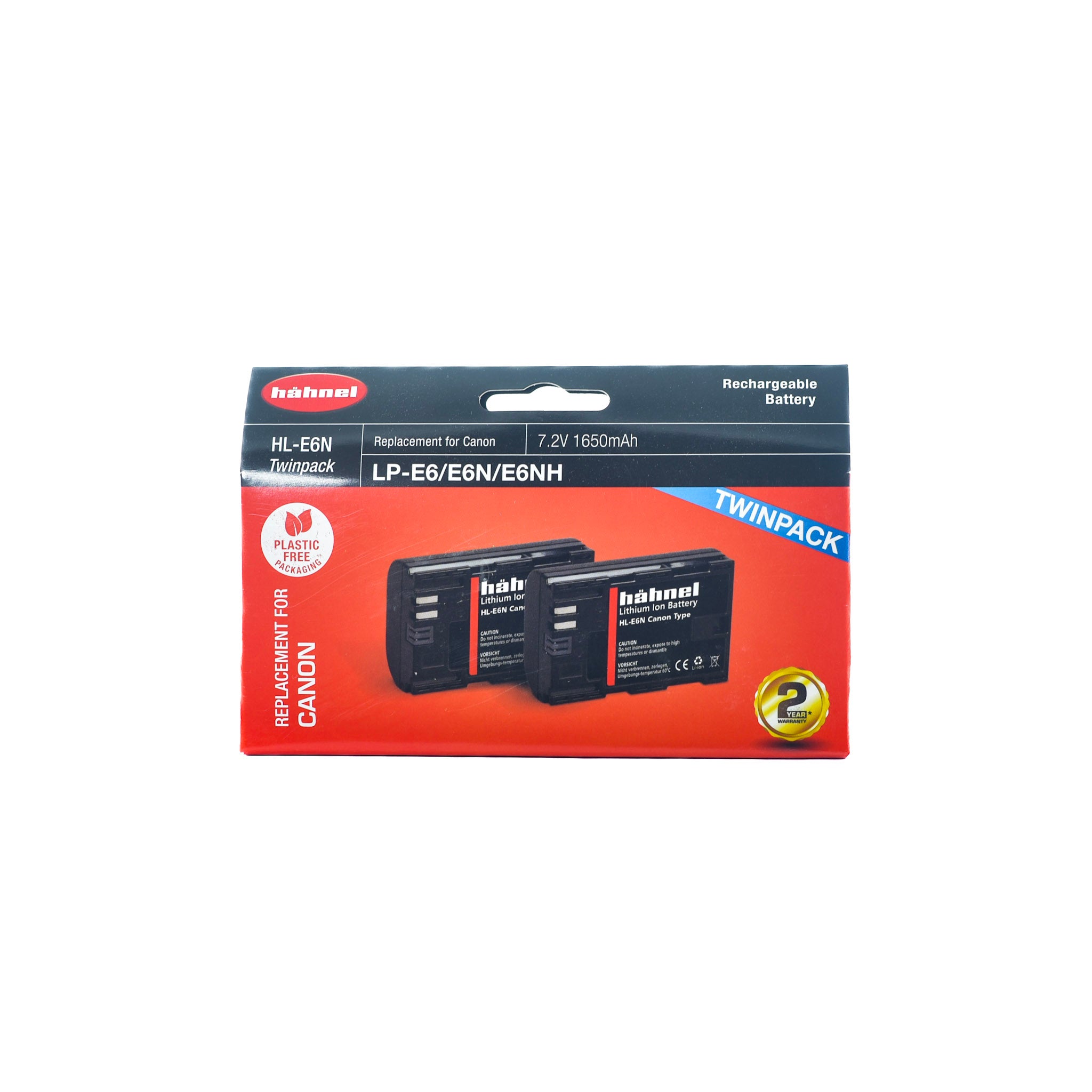 Hahnel HL-E6N (Canon LP-E6) Battery Twinpack