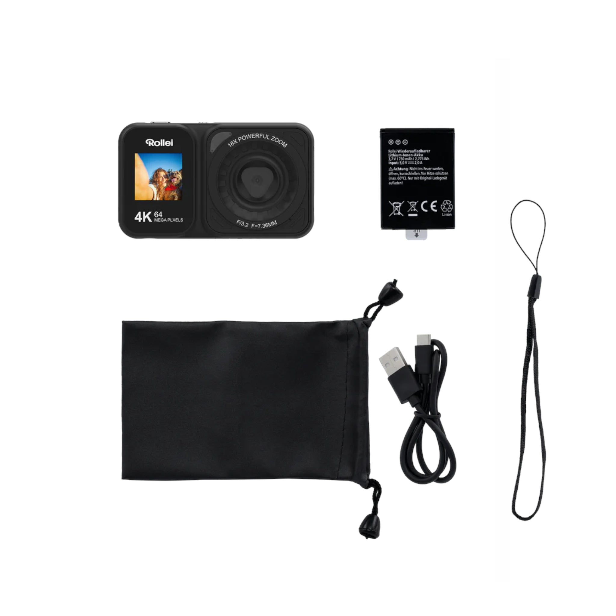 Rollei Compactline Dual Screen  64 MP digital camera with 4K