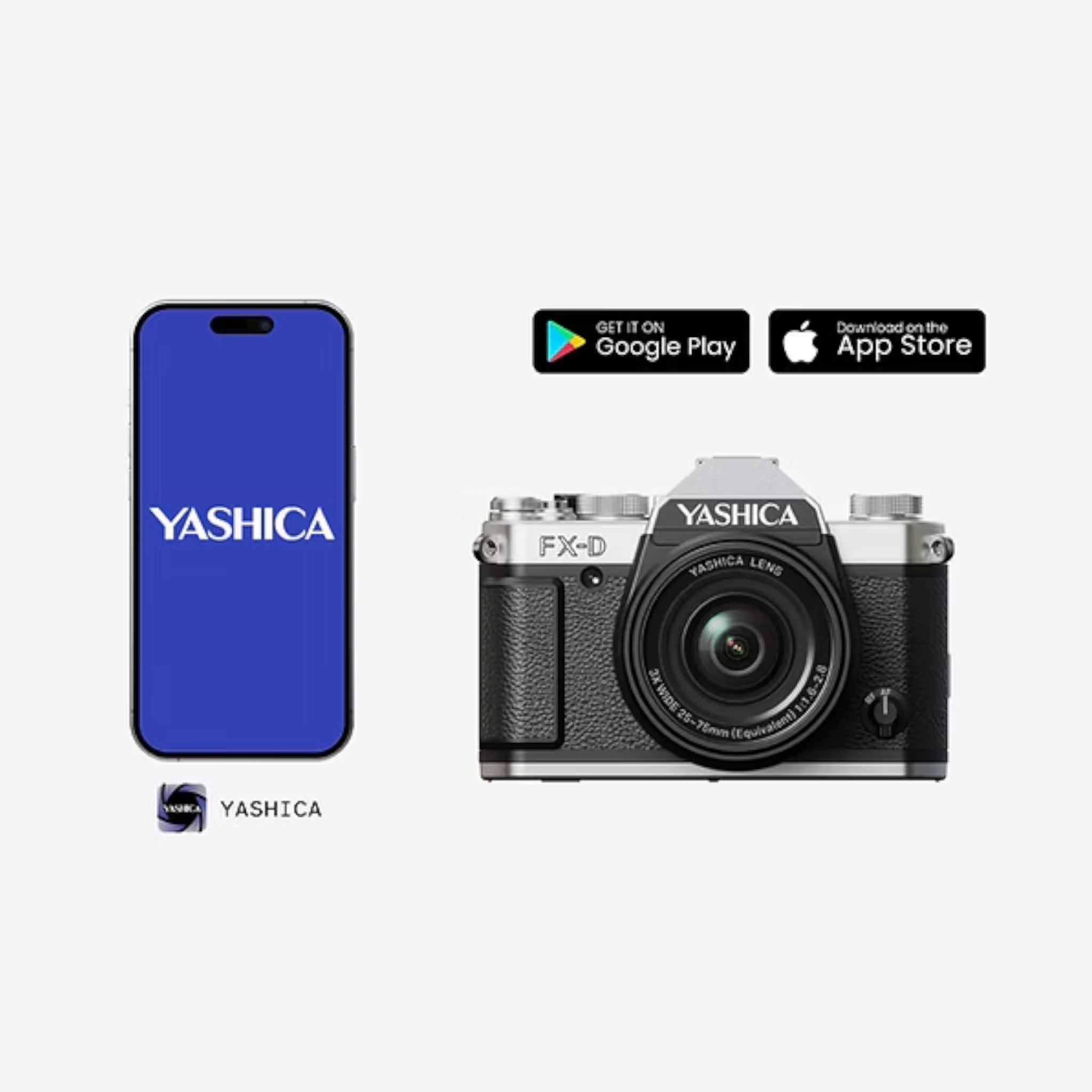 Yashica FX-D 300 Simulation film camera (black-silver)